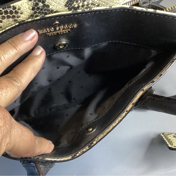 Kate Spade black Saffiano leather with snakeskin embossed trim - Picture 6 of 9